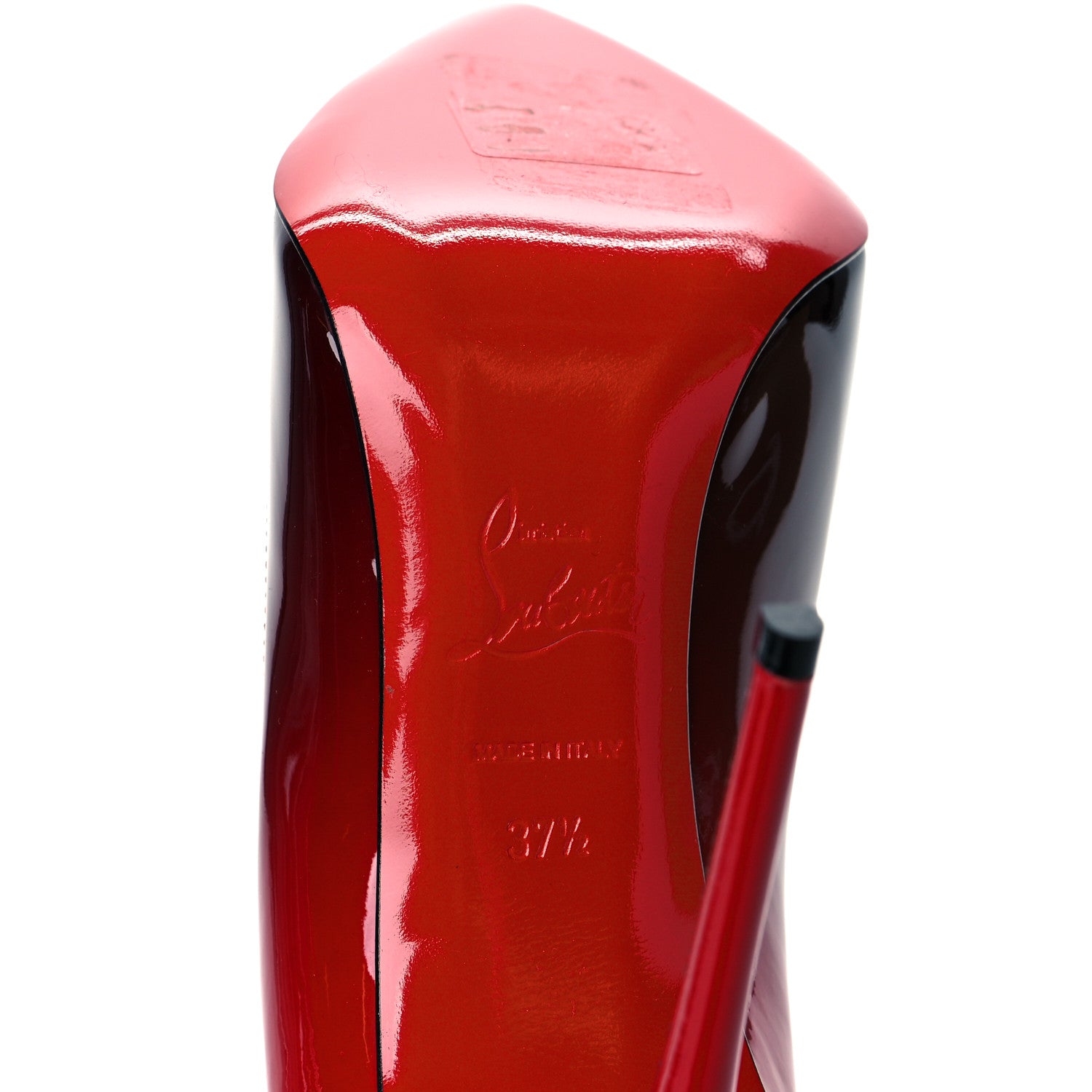 Christian Louboutin Patent Degrade Pigalle Follies 100 Pumps 37.5 Black Red 6 of 8