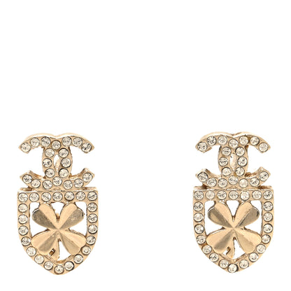 Chanel Crystal CC Sergeant Chanel Earrings Gold 1 of 4