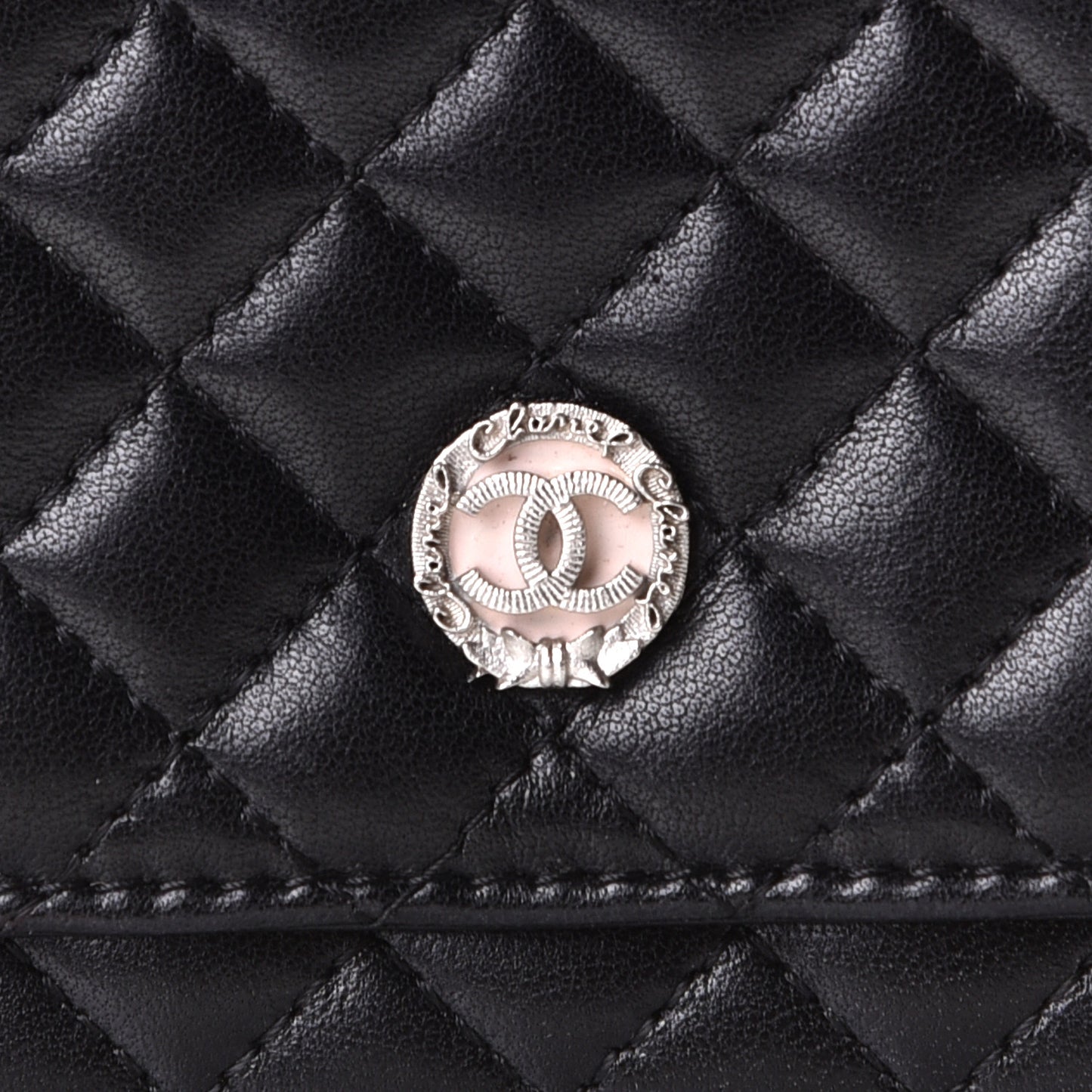 Lambskin Micro Quilted Wallet On Chain WOC Black
