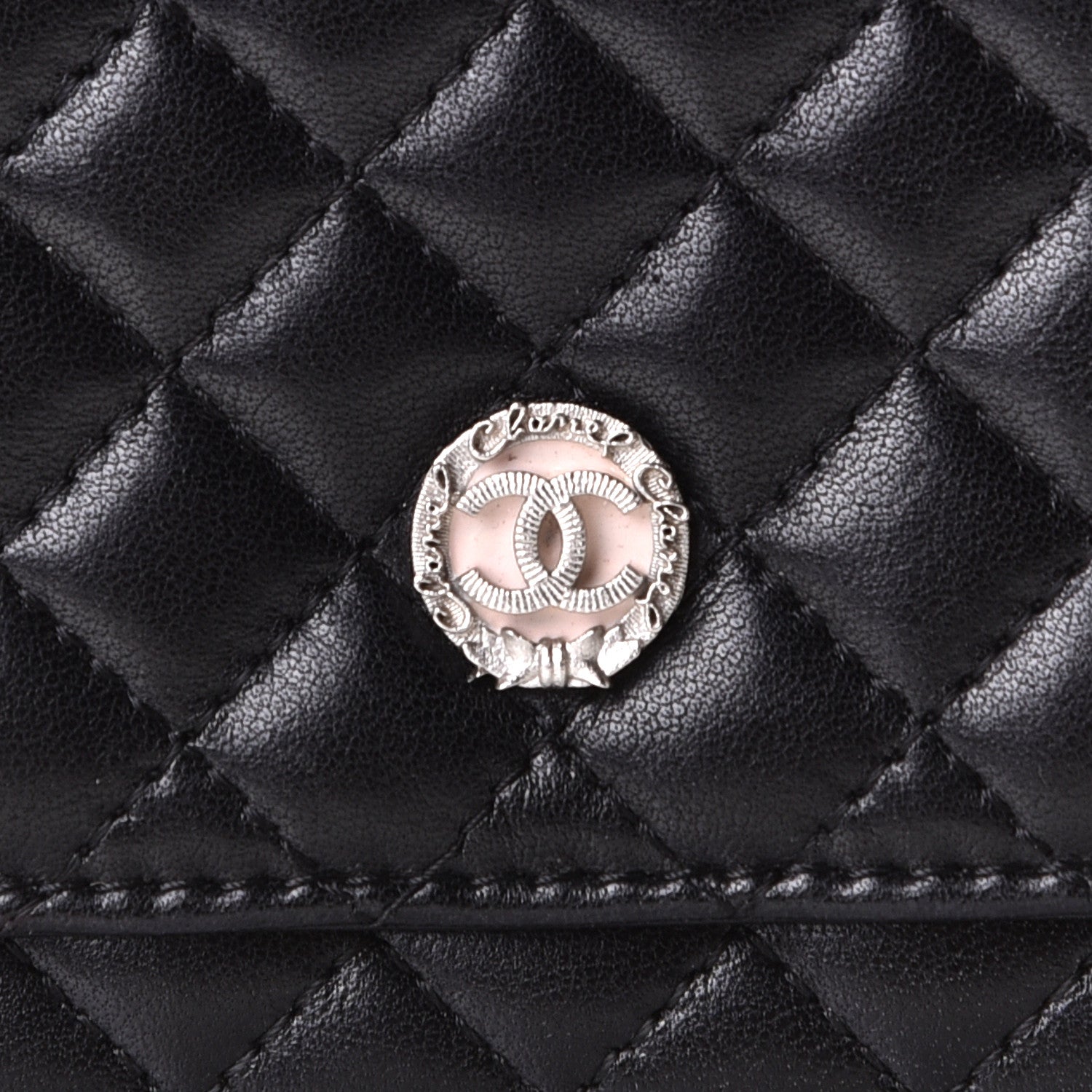 Chanel Lambskin Micro Quilted Wallet On Chain WOC Black 7 of 8