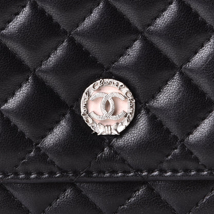 Chanel Lambskin Micro Quilted Wallet On Chain WOC Black 7 of 8