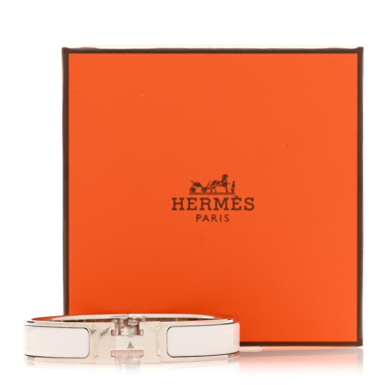 Hermes Enamel Narrow Clic Clac H Bracelet GM White 5 of 5