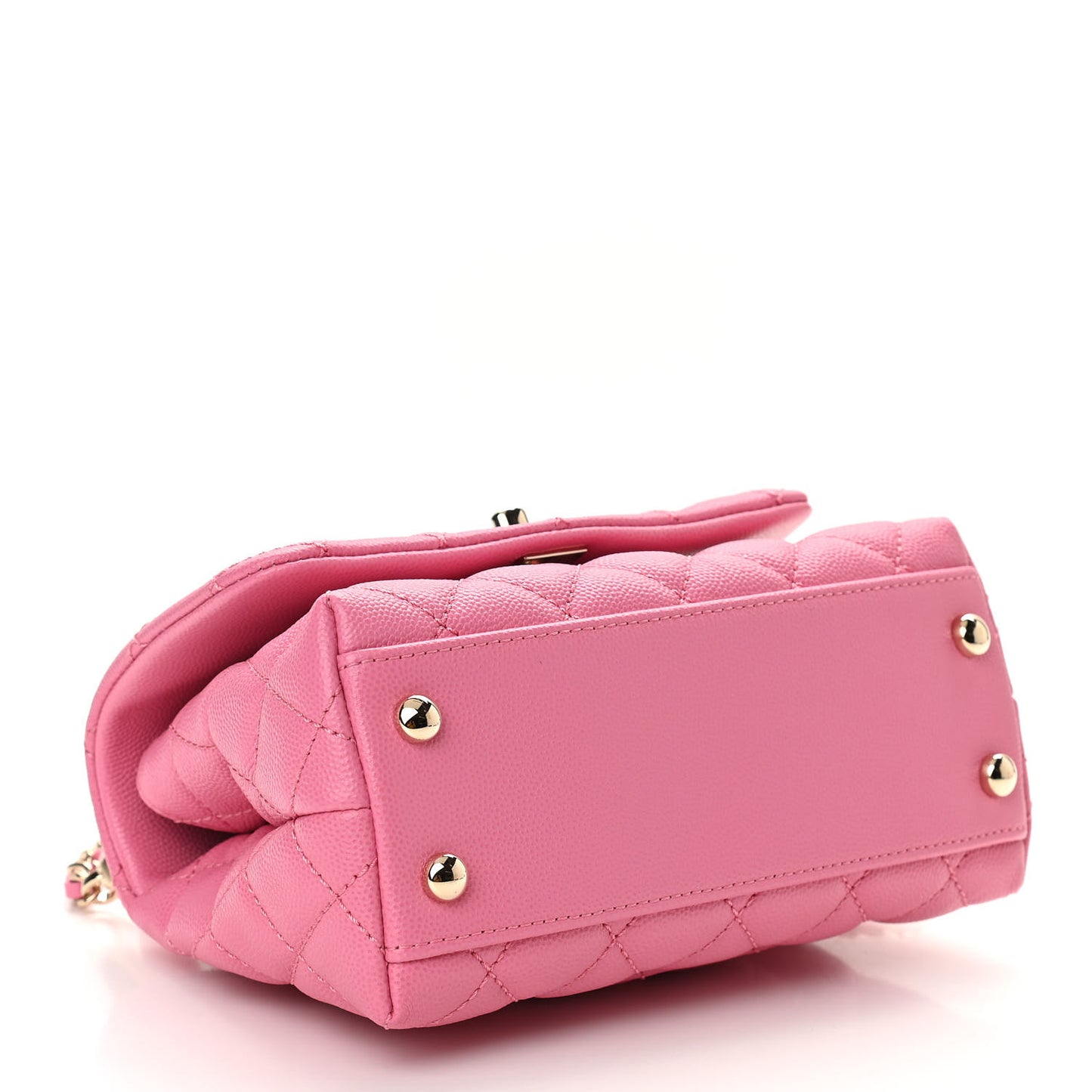 Caviar Quilted Lizard Embossed Extra Mini Coco Handle Flap Pink
