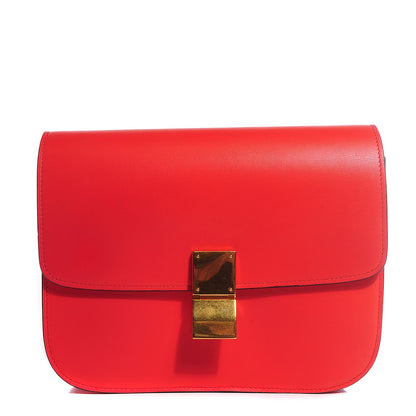 Celine Box Calfskin Medium Classic Box Flap Bag Poppy 10 of 19