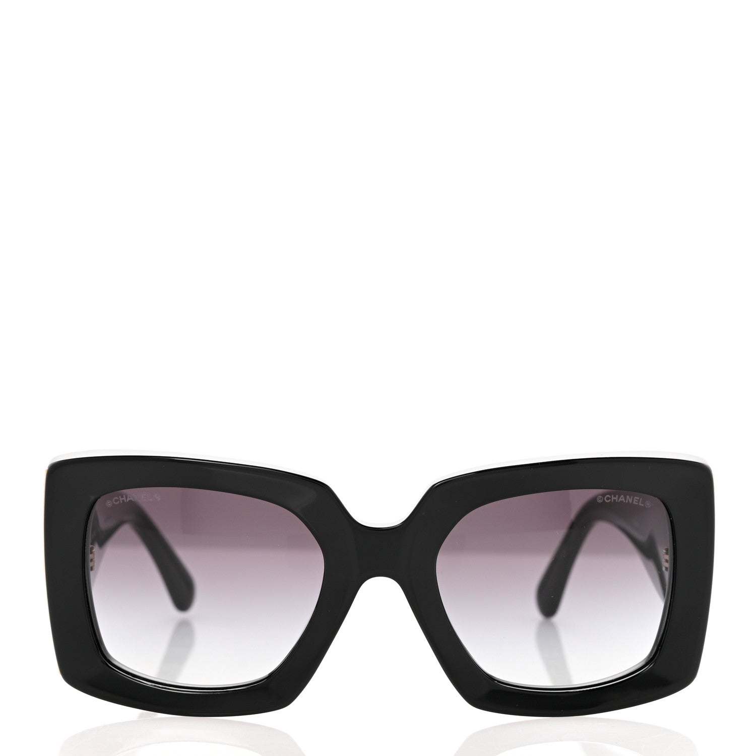 Chanel Acetate Rectangle Sunglasses 5435 Black 2 of 7