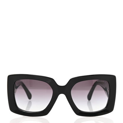 Chanel Acetate Rectangle Sunglasses 5435 Black 2 of 7
