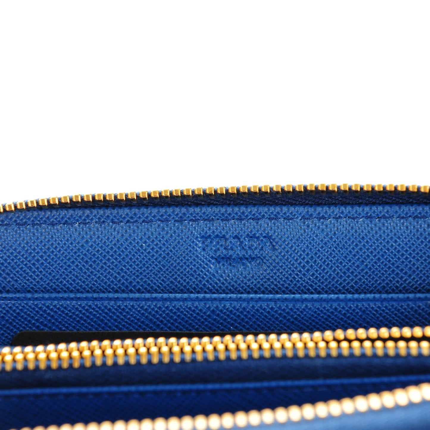 Saffiano Stripe Zip Around Wallet Azzurro Bluette