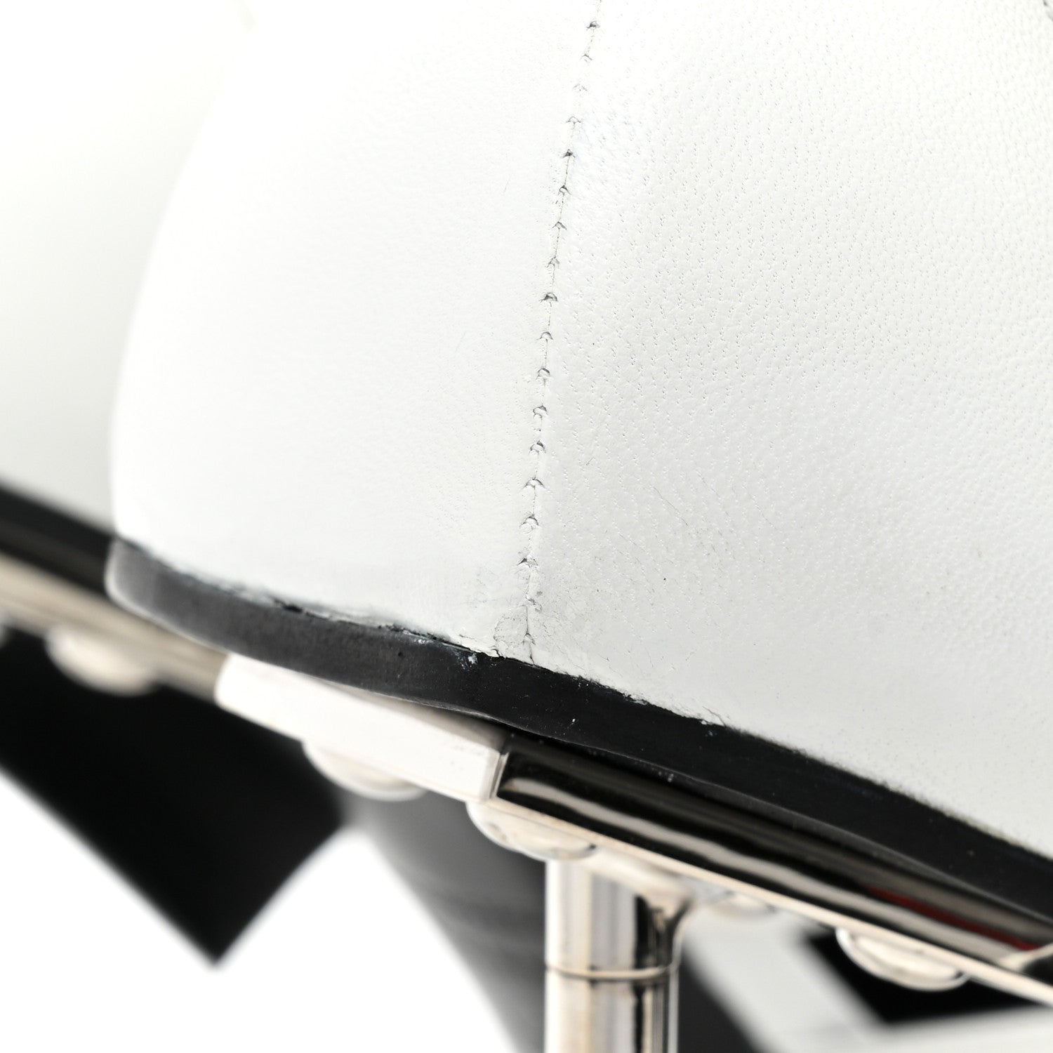 Balenciaga Shiny Kidskin Point Toe Buckle Pumps 38 White 9 of 13
