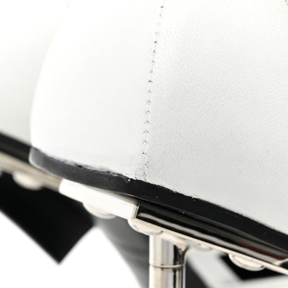 Balenciaga Shiny Kidskin Point Toe Buckle Pumps 38 White 9 of 13