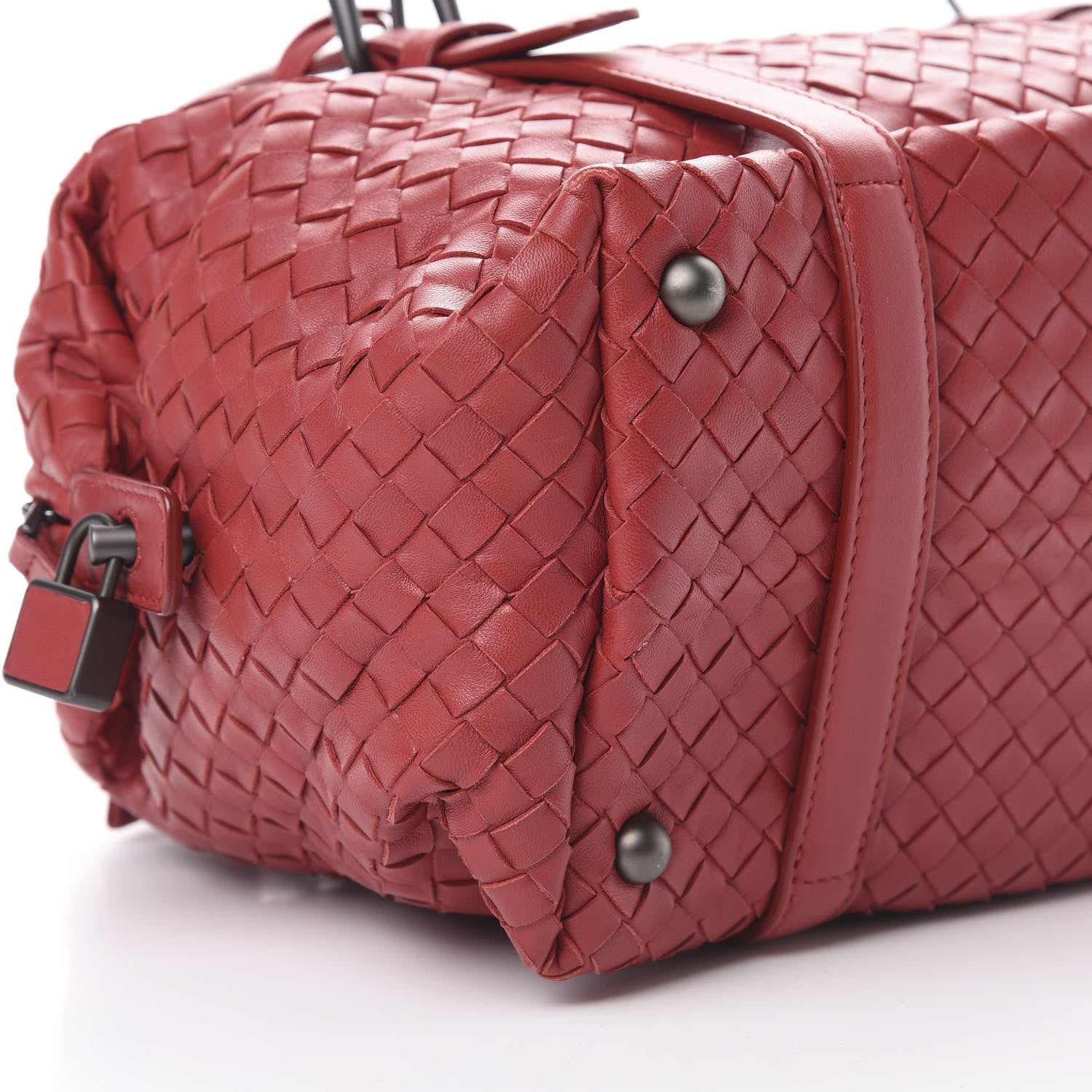 Bottega Veneta Nappa Intrecciato Montaigne Rings Satchel Red 8 of 9