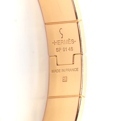 Hermes Enamel Printed Narrow Bolduc Au Carre Hinged Bracelet M Romantique 4 of 4