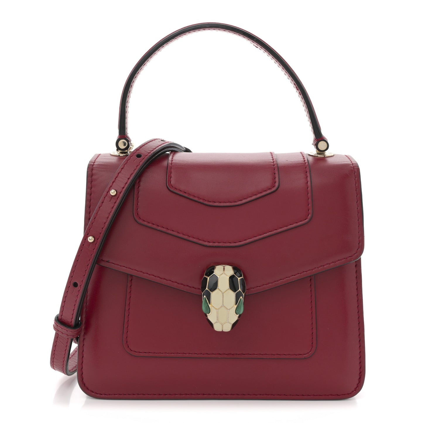 Calfskin Serpenti Forever Top Handle Red
