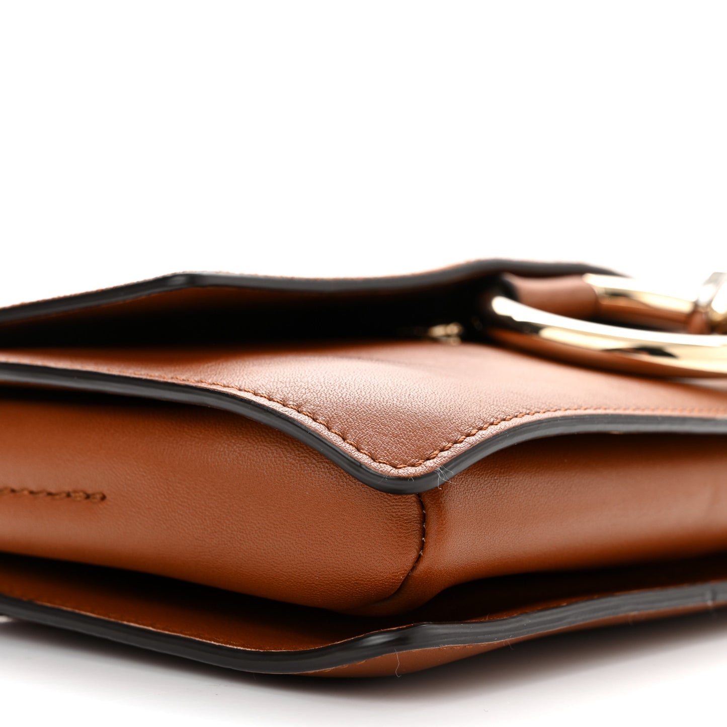 Suede Calfskin Small Faye Shoulder Bag Tobacco