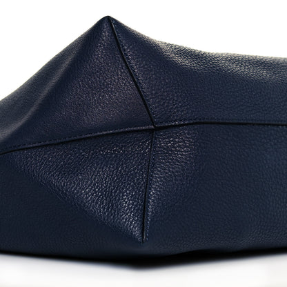 Mansur Gavriel Tumbled Calfskin Large Shopping Tote Navy 7 of 9