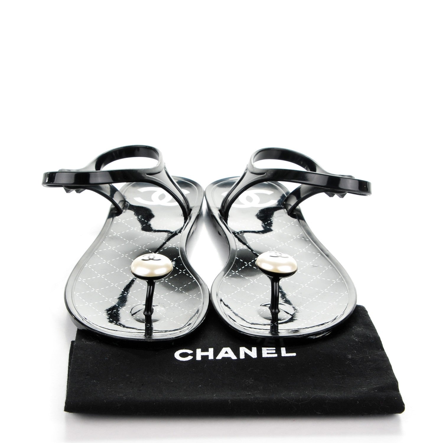 Chanel PVC CC Pearl Thong Sandals 41 8 of 8