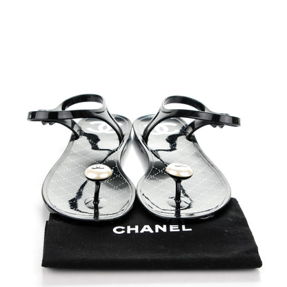 Chanel PVC CC Pearl Thong Sandals 41 8 of 8