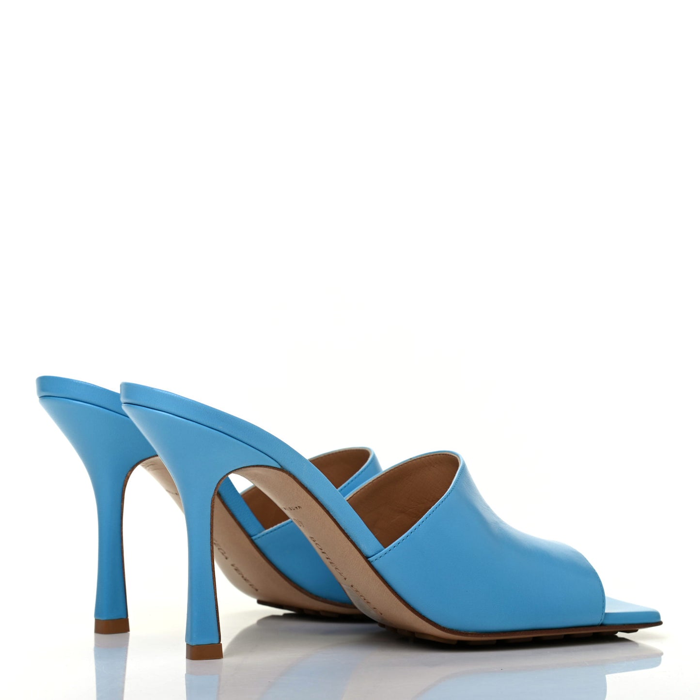 Lambskin Stretch Mule Sandals 40 Sky Blue