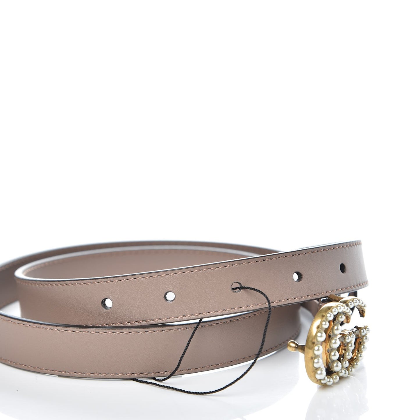 Calfskin Pearl Double G 20mm Belt 85 34 Porcelain Rose