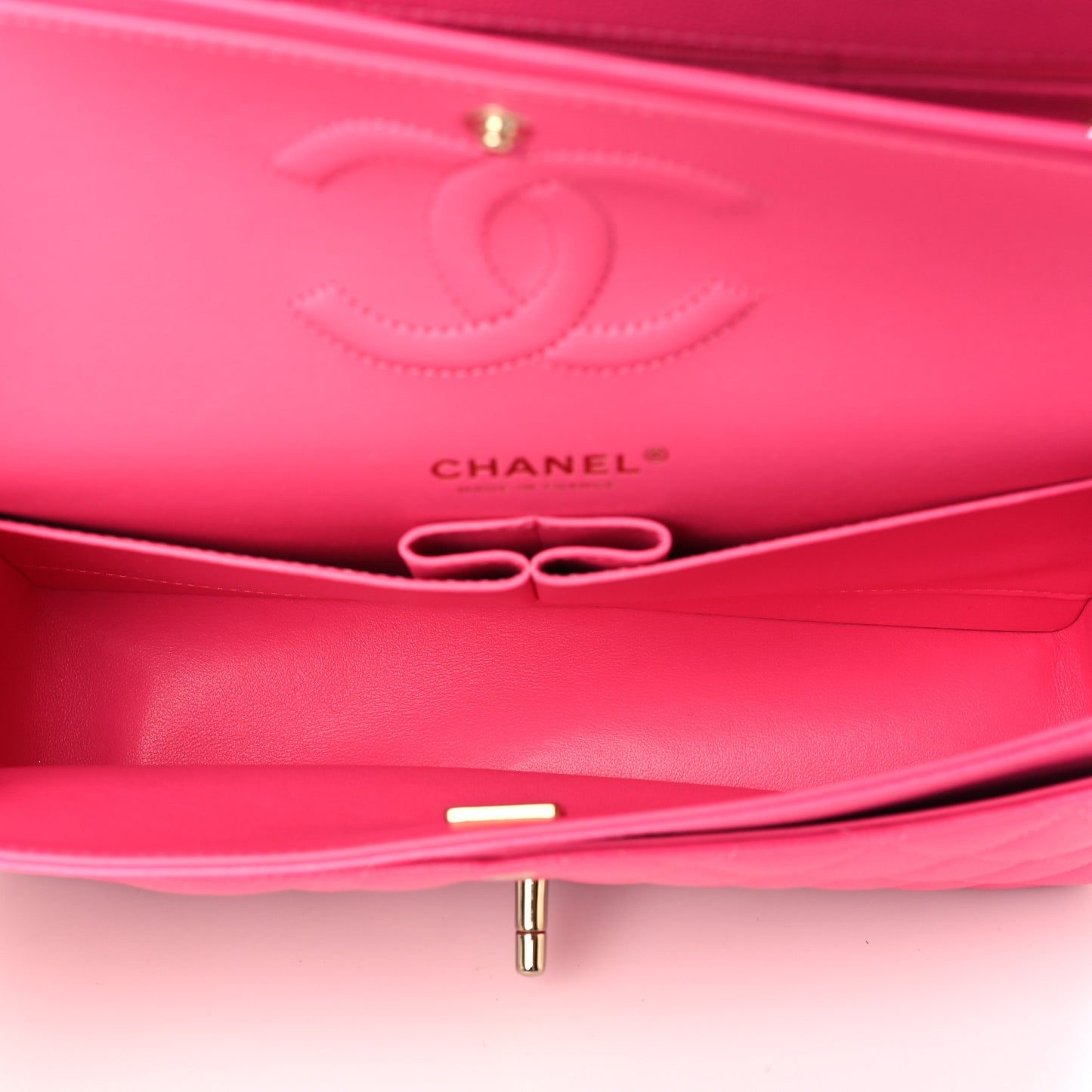 Caviar Quilted Medium Double Flap Pink