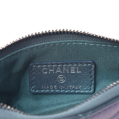 Chanel Iridescent Lambskin Quilted Small Cosmetic Case Turquoise 6 of 8