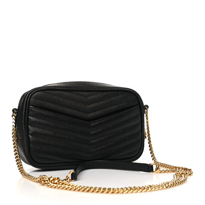 Saint Laurent Grain De Poudre Matelasse Monogram Mini Lou Camera Bag Black 3 of 10