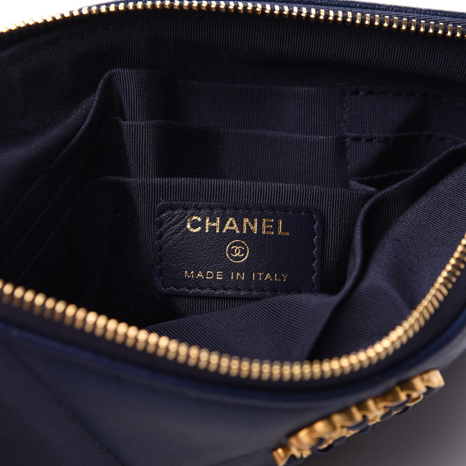 Chanel Lambskin Quilted Small Chanel 19 Pouch Navy 6 of 8