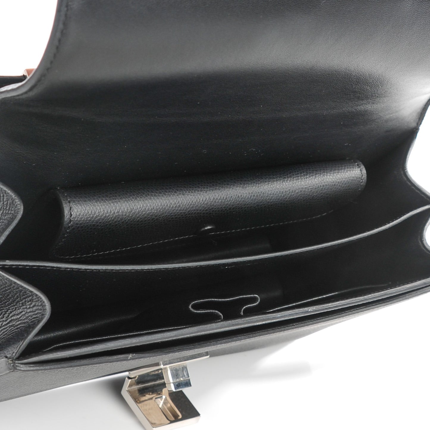 Grained Calfskin Small Case Bag Black