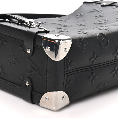 Louis Vuitton Calfskin Debossed Monogram Side Trunk Black 8 of 10