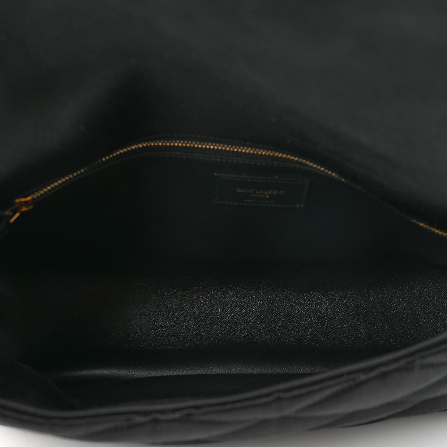 Satin Quilted Sade Puffer Envelope Clutch Black
