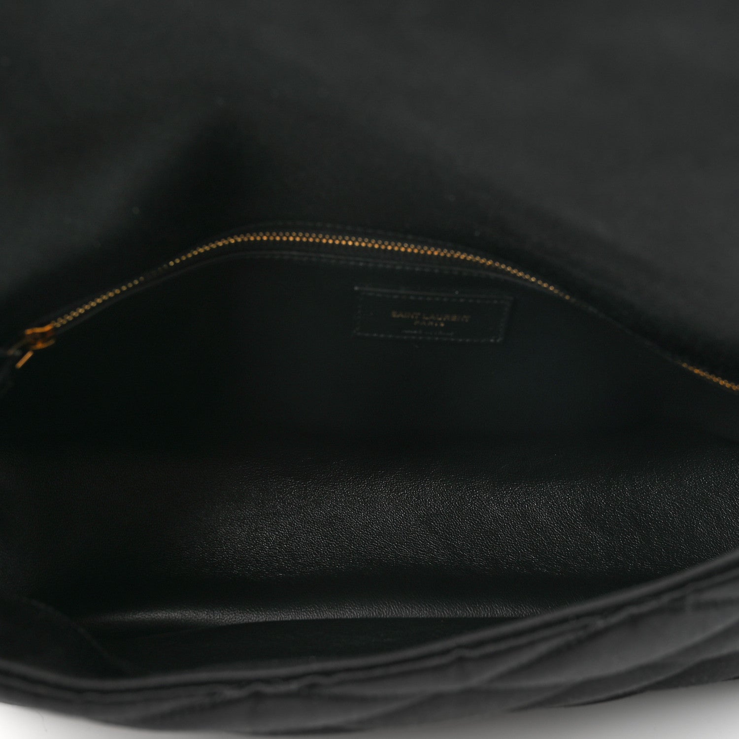 Saint Laurent Satin Quilted Sade Puffer Envelope Clutch Black 4 of 5