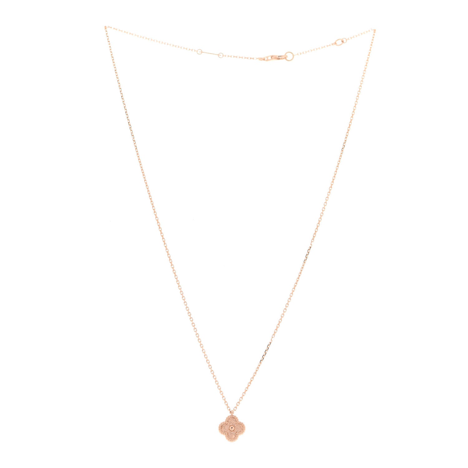 Van Cleef & Arpels 18K Rose Gold Sweet Alhambra Pendant Necklace 3 of 6