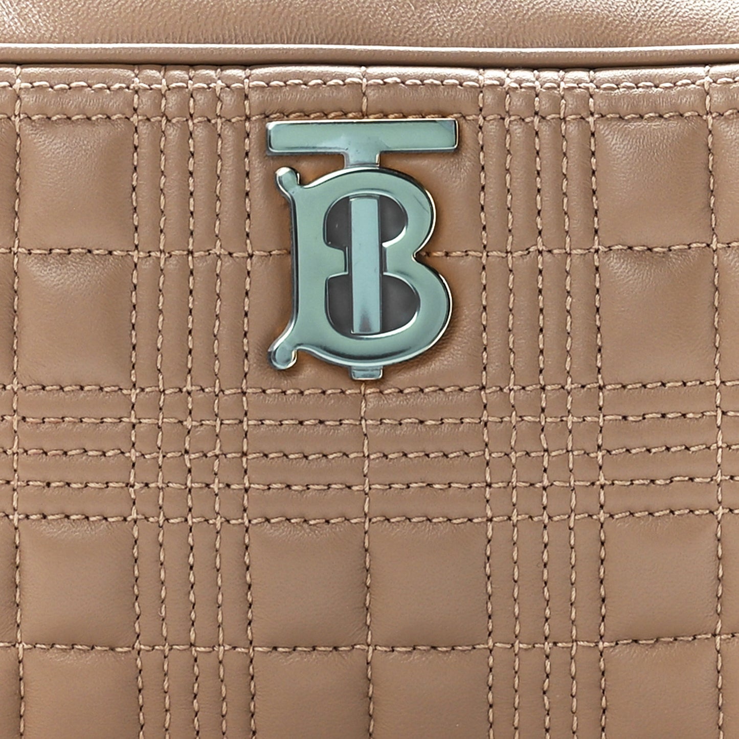 Lambskin Quilted Mini Lola Camera Bag Beige