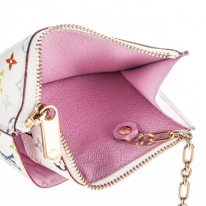Louis Vuitton Monogram Multicolor Key Pouch White Litchi 5 of 7