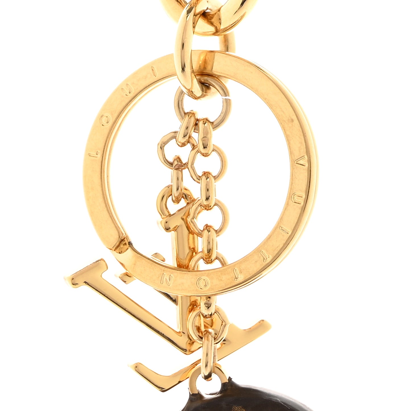 LV x TM Cowhide Monogram Superflat Panda Key Ring Bag Charm Multicolor