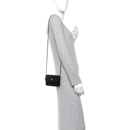 Chanel Jersey Quilted Micro Mini Flap Black 2 of 10