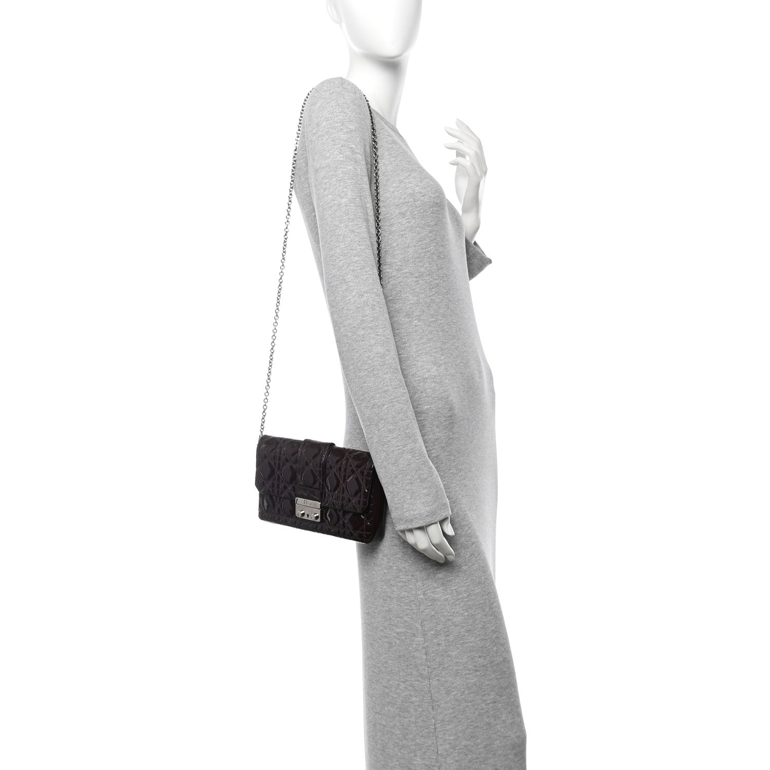 Christian Dior Patent Cannage New Lock Pouch Violet 2 of 16