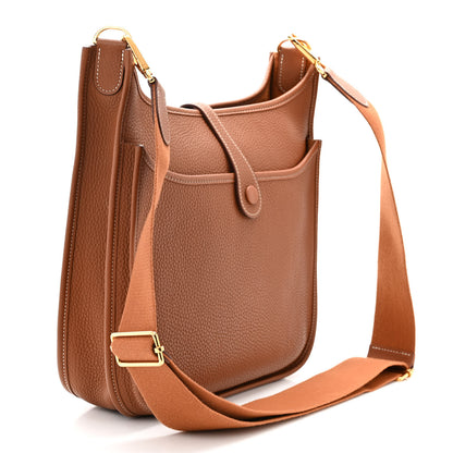 Hermes Taurillon Clemence Evelyne III PM Gold 3 of 12