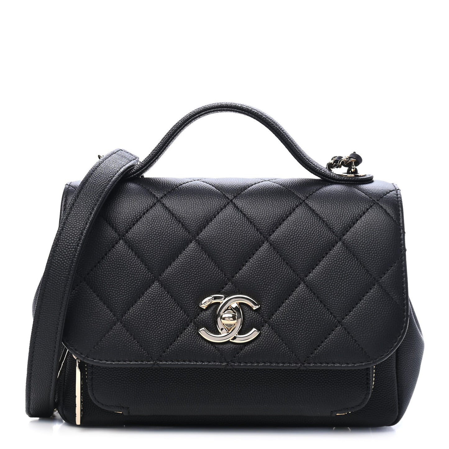 Caviar Quilted Small Business Affinity Flap Black