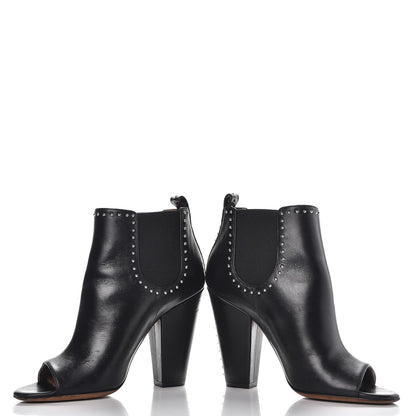 Givenchy Calfskin Studded Chelsea Ouv Peep Toe Booties 38 Black 5 of 13