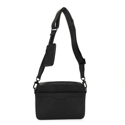 Louis Vuitton Calfskin Monogram Shadow Trio Messenger Black 1 of 11