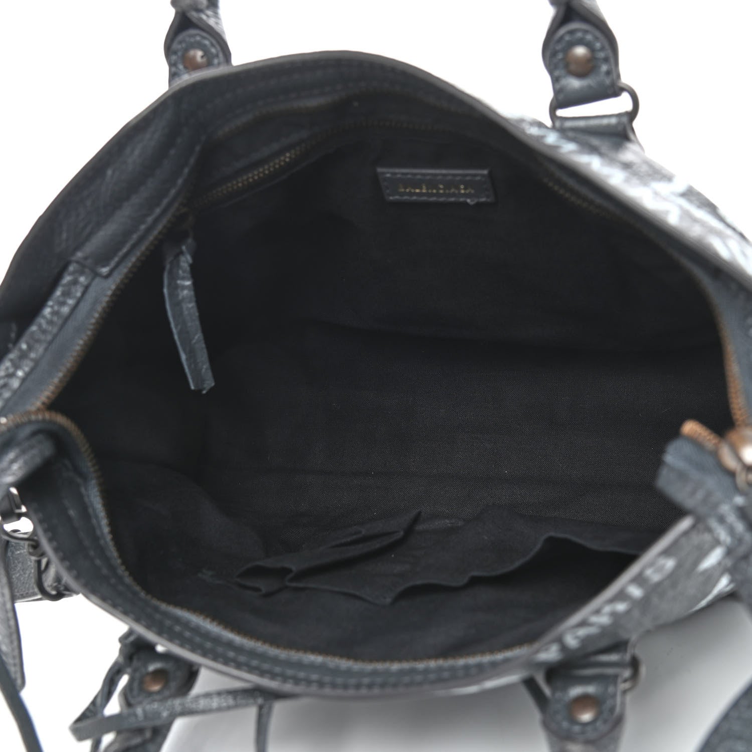 Balenciaga Agneau Arena Graffiti All Over Classic Hardware S City Gris Fossile White 4 of 8