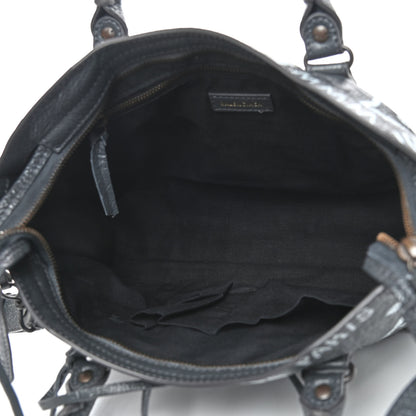 Balenciaga Agneau Arena Graffiti All Over Classic Hardware S City Gris Fossile White 4 of 8