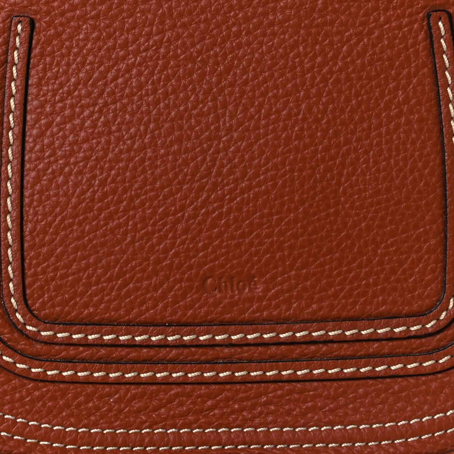 Chloe Raffia Small Grain Calfskin Medium Marcie Basket Tan 7 of 11