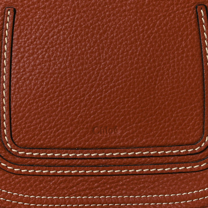 Chloe Raffia Small Grain Calfskin Medium Marcie Basket Tan 7 of 11