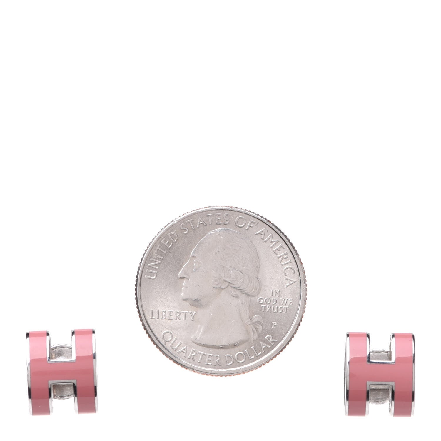 Hermes Palladium Lacquered Pop H Earrings Sugar Pink 2 of 6