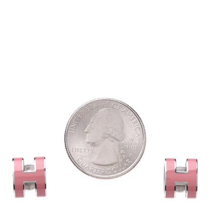 Hermes Palladium Lacquered Pop H Earrings Sugar Pink 2 of 6