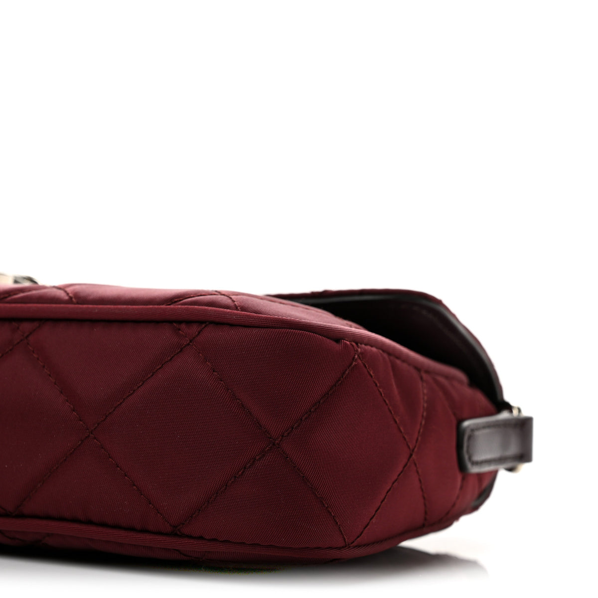 Prada Nylon Tessuto Impunturato Quilted Flap Crossbody Granato 10 of 11