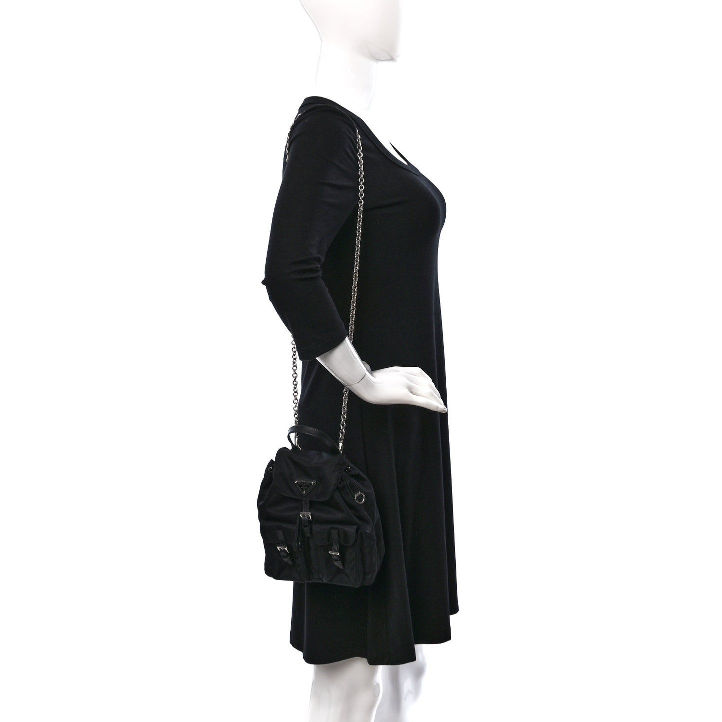 Nylon Vela Mini Crossbody Backpack Black