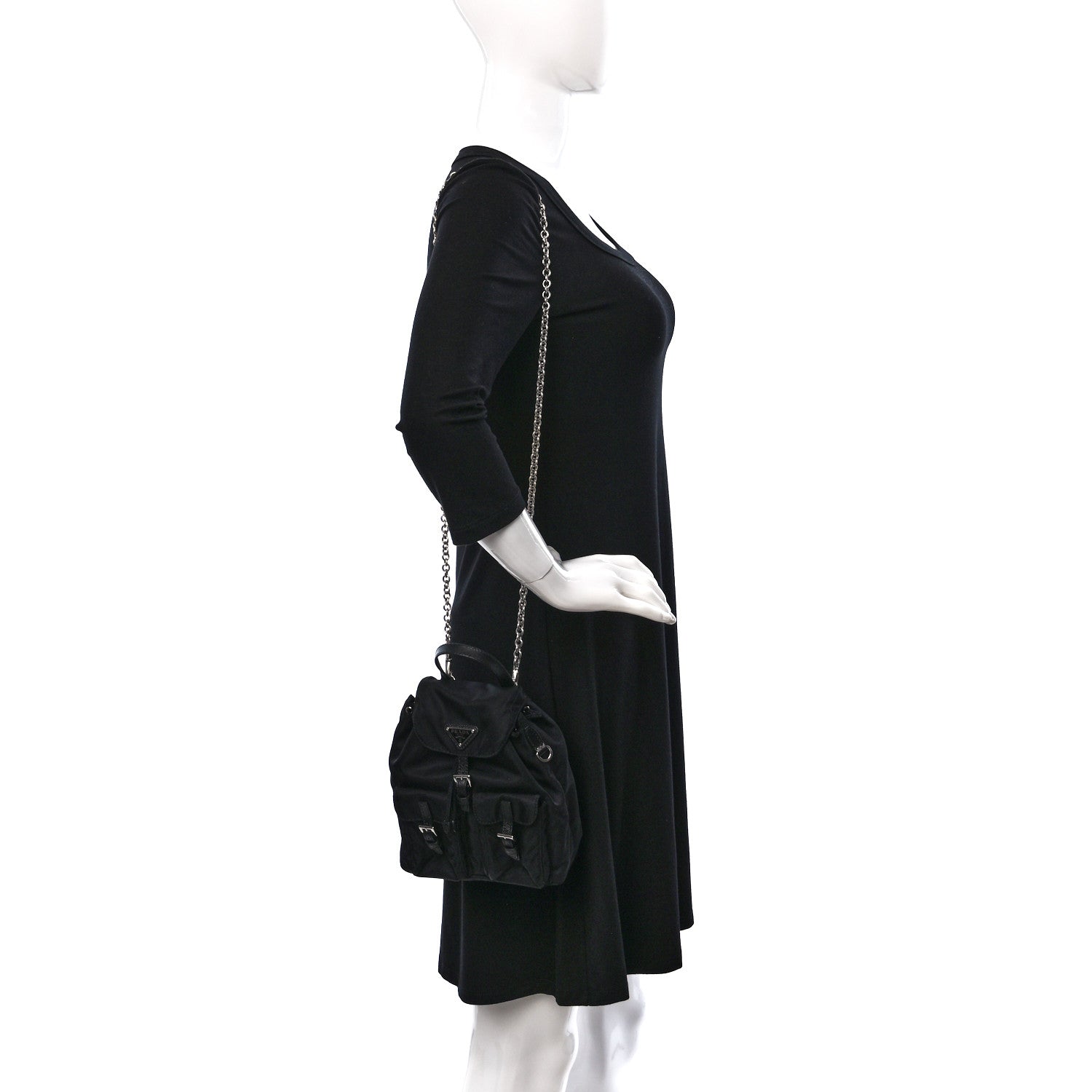 Prada Nylon Vela Mini Crossbody Backpack Black 2 of 9