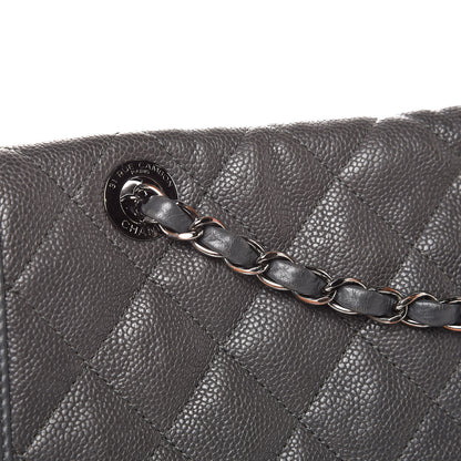 Chanel Caviar Quilted Medium French Riviera Flap Dark Grey 8 of 9